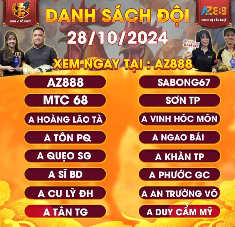 Danh sách các đội đăng ký tham  gia giải Danh sách các đội đăng ký tham  gia giải